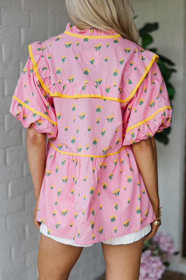 Always More Pink Floral Blouse