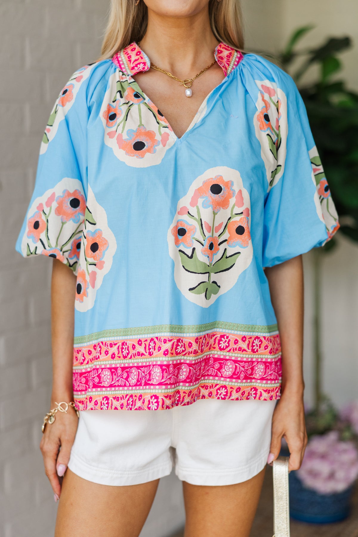 Soho Style Medallion Blouse