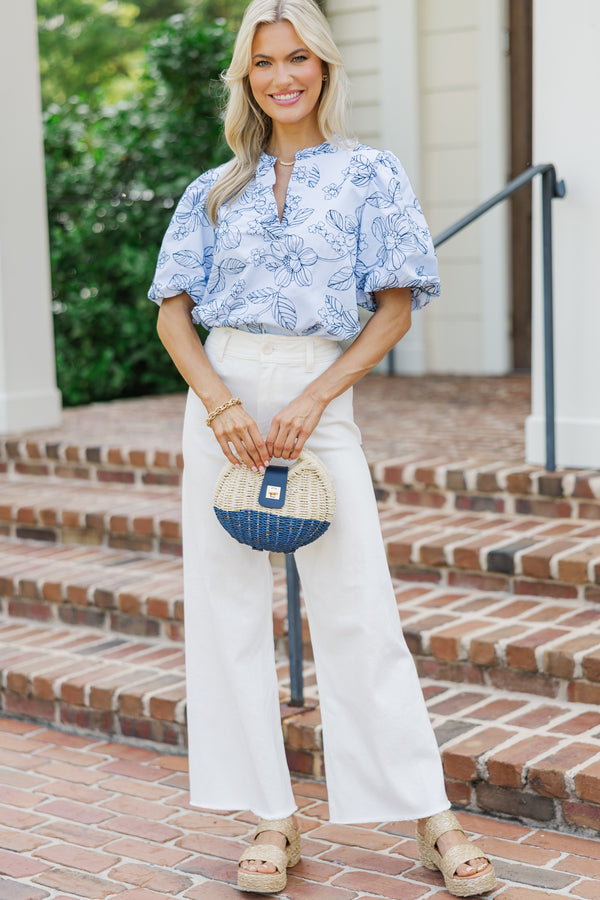Looking Forward Blue Floral Blouse – Shop the Mint