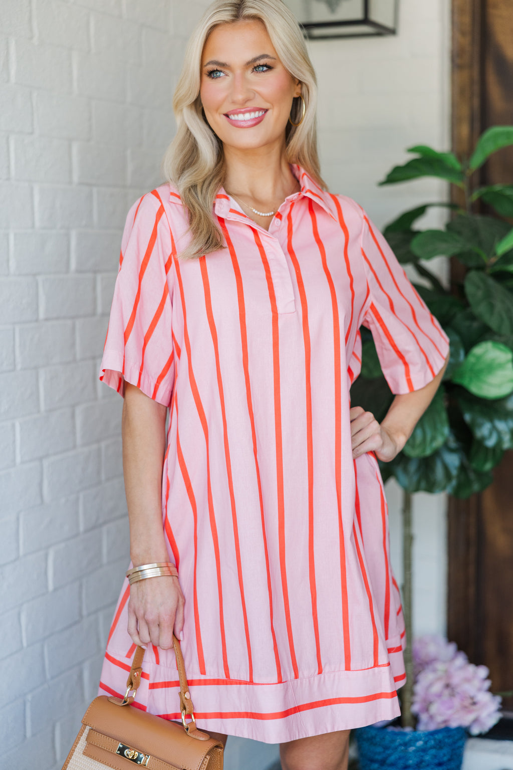 more is more mini dress dupe More Than Love Pink Striped Dress, Small - The Mint Julep Boutique