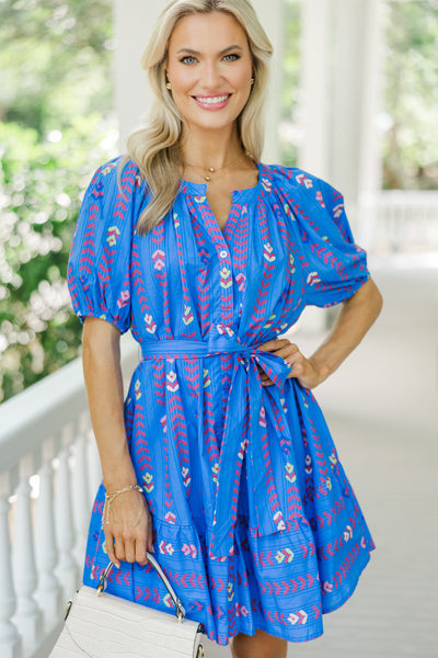 Vivid Dreams Blue Floral MIni Dress – Shop the Mint