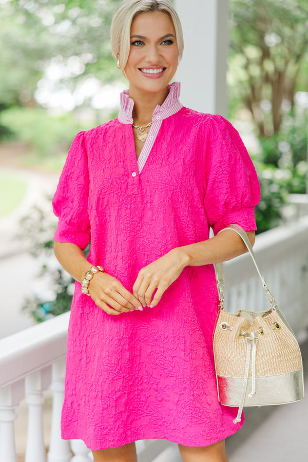 Just A Guess Hot Pink Textured Dress Shop the Mint Just A Guess Hot Pink Textured Dress Shop the Mint
