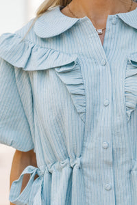 Stay In Motion Blue Striped Dress