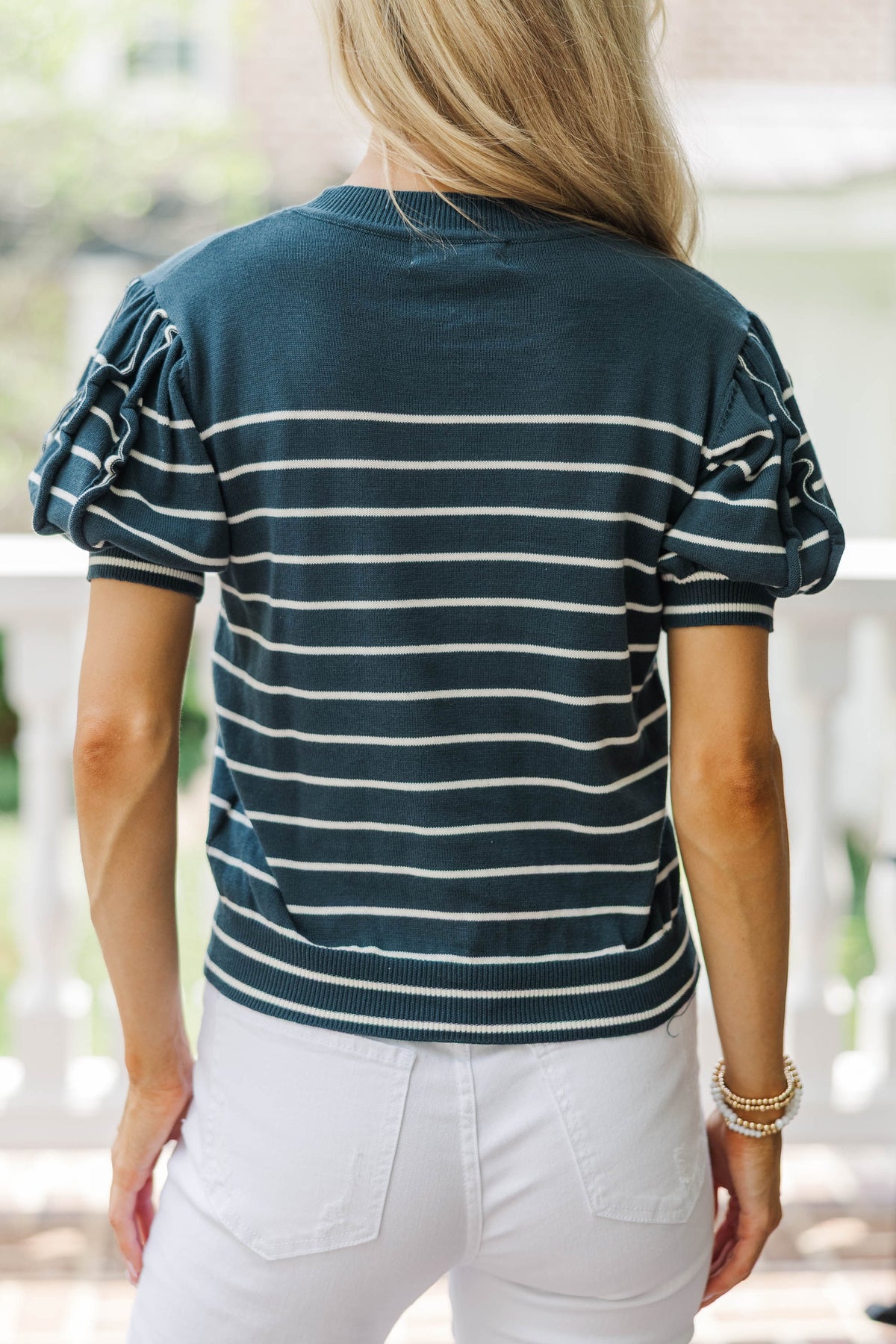 On The Day Teal Striped Top – Shop the Mint