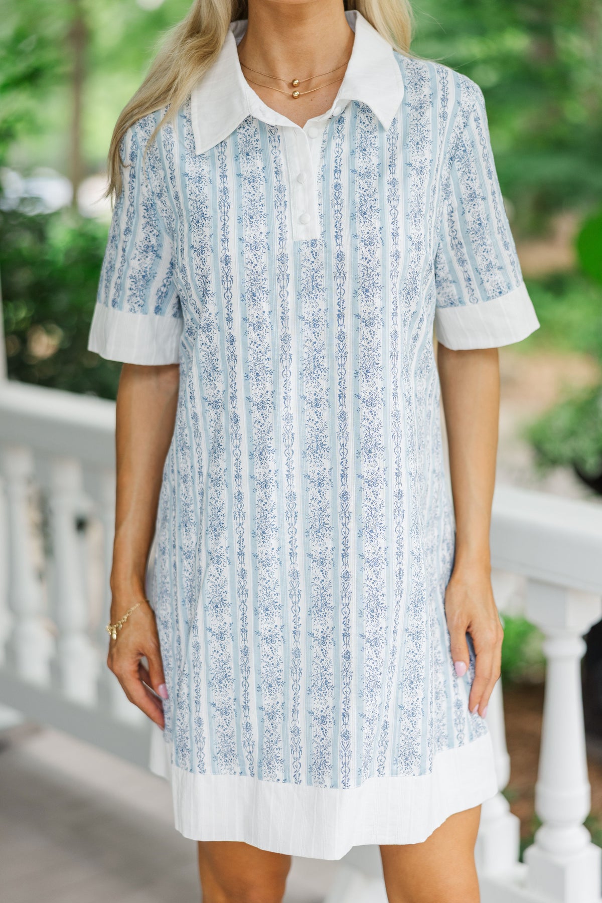 Make Your Day Light Blue Floral Shift Dress – Shop the Mint