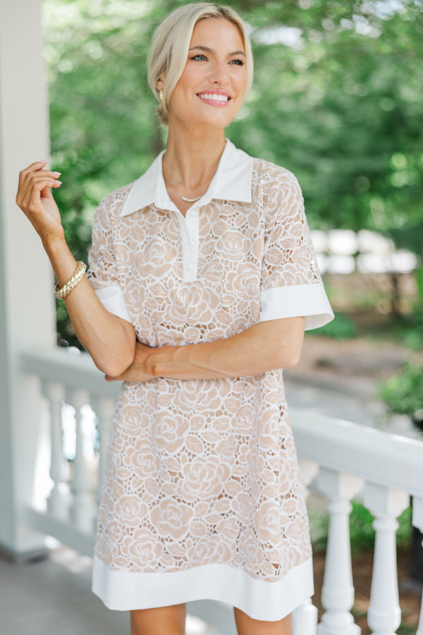 Delicate Days Taupe Crochet Dress Shop the Mint Delicate Days Taupe Crochet Dress Shop the Mint
