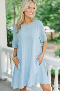 Be The Moment Blue Chambray  Dress