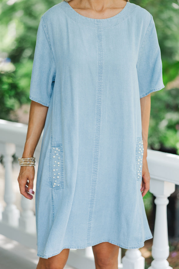 Be The Moment Blue Chambray  Dress