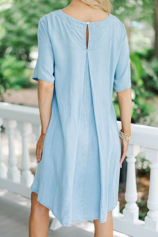 Be The Moment Blue Chambray  Dress