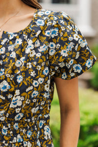 Where The Wind Blows Navy Floral Blouse