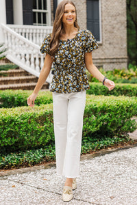 Where The Wind Blows Navy Floral Blouse