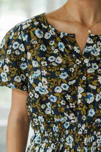 NURSING COLLECTION: With Grace Navy Floral Blouse