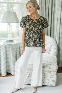 NURSING COLLECTION: With Grace Navy Floral Blouse