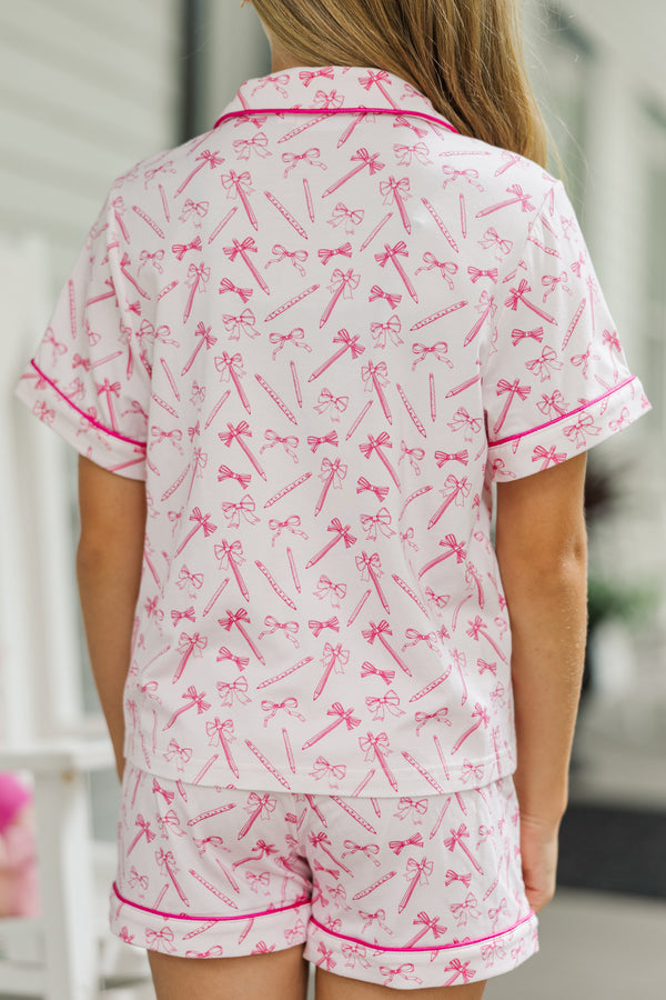 Girls: The Colette Pink Pencil and Bows S/S Set