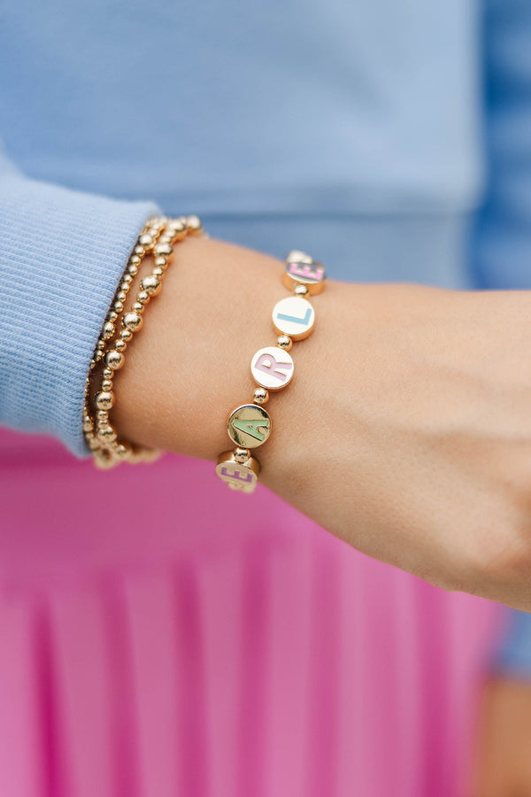Girls: Affirmations Gold Fearless Bracelet
