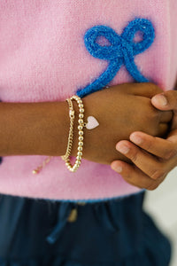 Girls: The Sweet Stack Pink Heart Charm Chain Bracelet