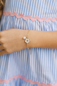 Girls: Garden Glow White Flower Chain Bracelet