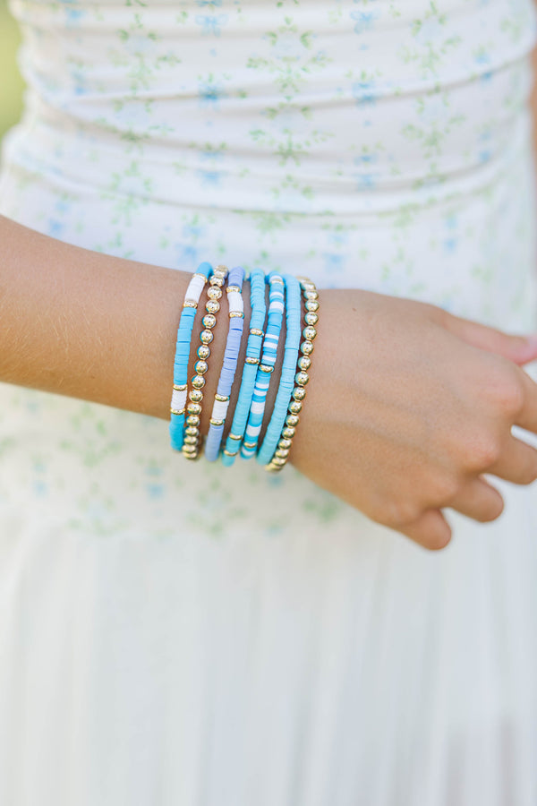 Girls: Tiny Treasures Blue Beaded Bracelet