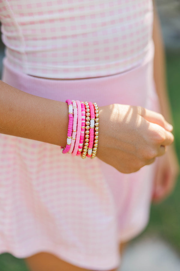 Girls: Tiny Treasures Pink Beaded Bracelet