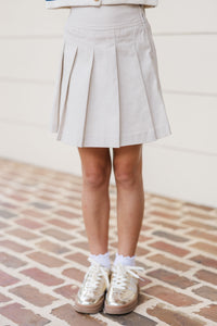 Girls: The Molly Khaki Pleated Skort
