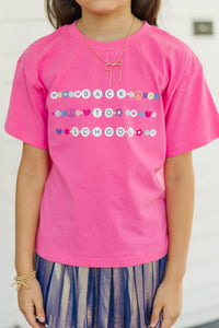 Girls: Back To School Fuchsia Graphic Tee