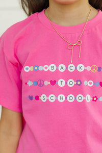 Girls: Back To School Fuchsia Graphic Tee