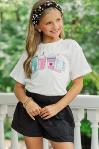 Girls: Stay Hydrated White Graphic Tee