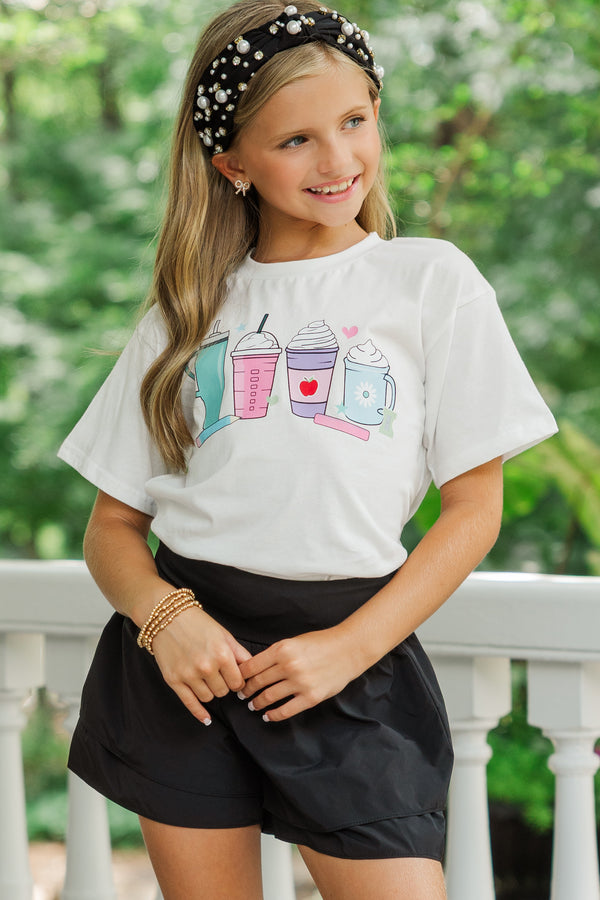 Girls: Stay Hydrated White Graphic Tee