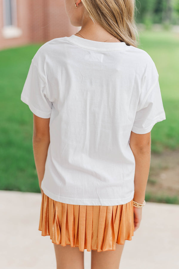 Girls: Tigers Pennant White Graphic Tee