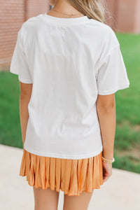 Girls: Always On Your Team Blue and Orange Bow Graphic Tee
