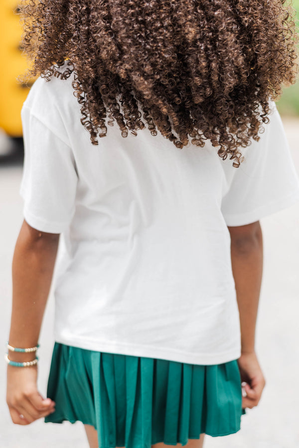 Girls: Always On Your Team Green & Gray Bow Graphic Tee
