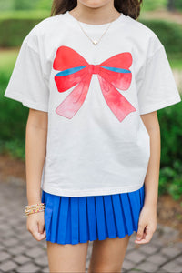 Girls: Always On Your Team Red & Blue Bow Graphic Tee