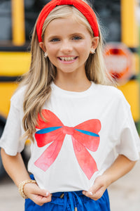 Girls: Always On Your Team Red & Blue Bow Graphic Tee