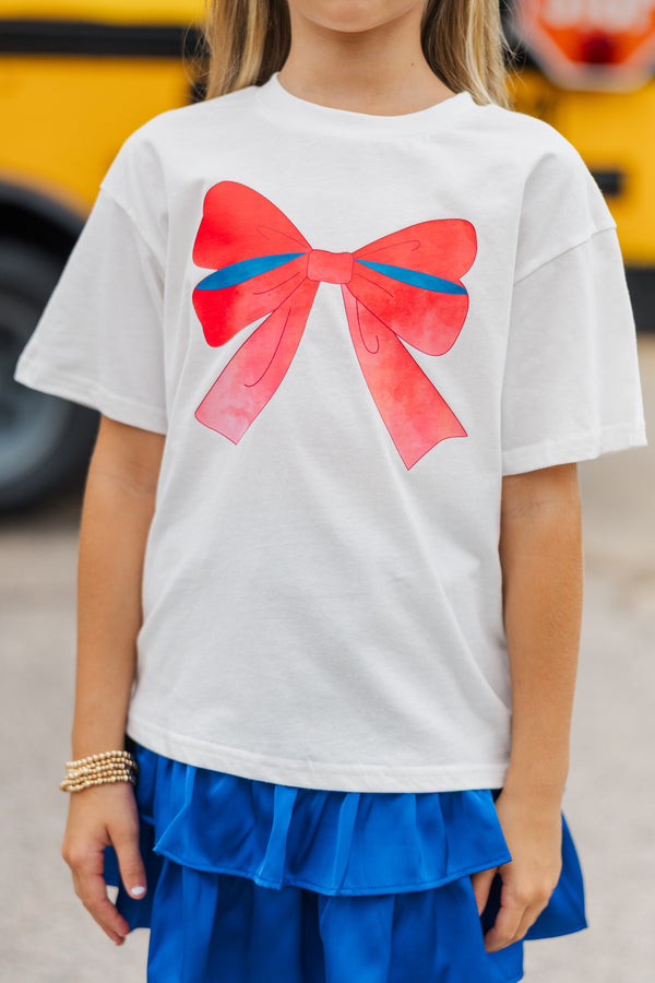 Girls: Always On Your Team Red & Blue Bow Graphic Tee