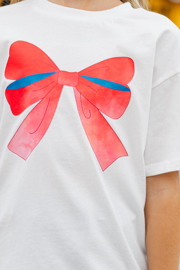 Girls: Always On Your Team Red & Blue Bow Graphic Tee