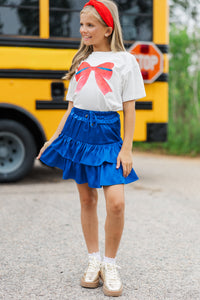 Girls: Always On Your Team Red & Blue Bow Graphic Tee