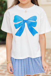 Girls: Always On Your Team Royal & White Bow Graphic Tee