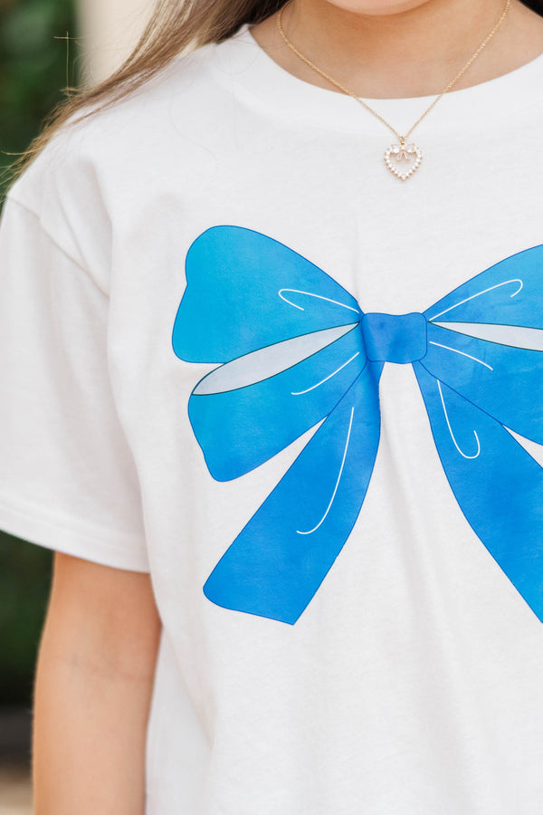 Girls: Always On Your Team Royal & White Bow Graphic Tee