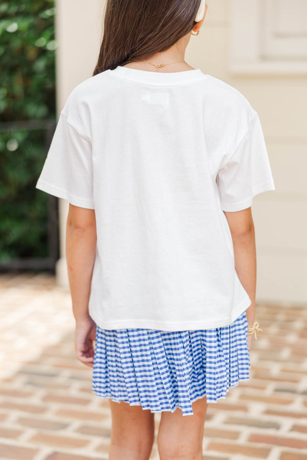 Girls: Always On Your Team Royal & White Bow Graphic Tee