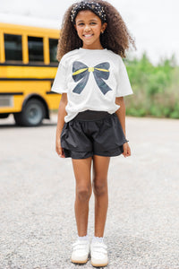 Girls: Always On Your Team Black & Gold Bow Graphic Tee