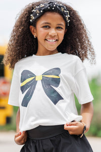 Girls: Always On Your Team Black & Gold Bow Graphic Tee