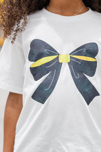 Girls: Always On Your Team Black & Gold Bow Graphic Tee