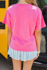 Girls: Fourth Grade Bow Fuchsia Graphic Tee