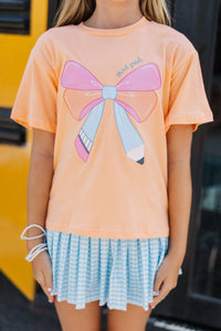 Girls: Third Grade Bow Coral Graphic Tee