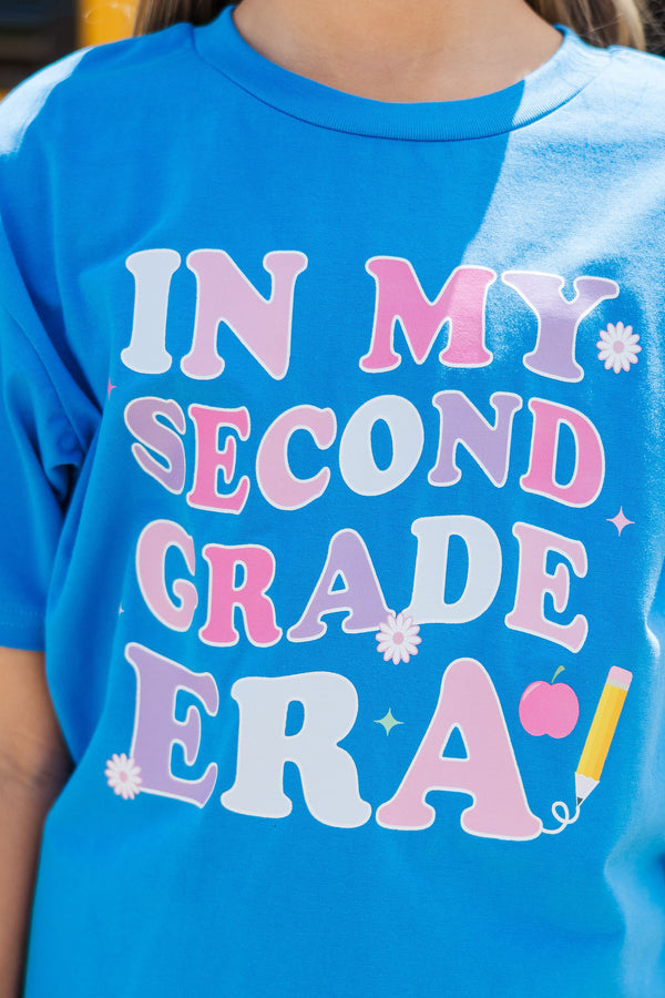 Girls: In My Second Grade Era Blue Graphic Tee