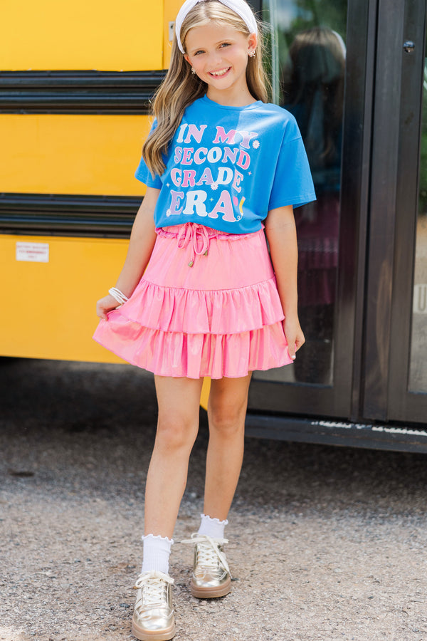Girls: In My Second Grade Era Blue Graphic Tee
