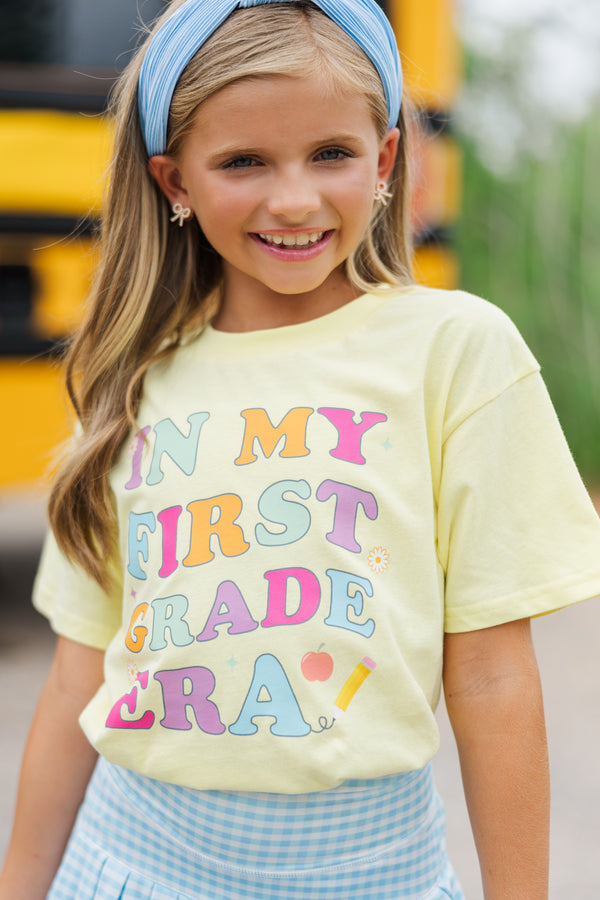 Girls: In My First Grade Era Yellow Graphic Tee