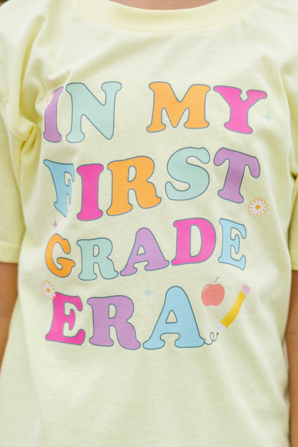 Girls: In My First Grade Era Yellow Graphic Tee