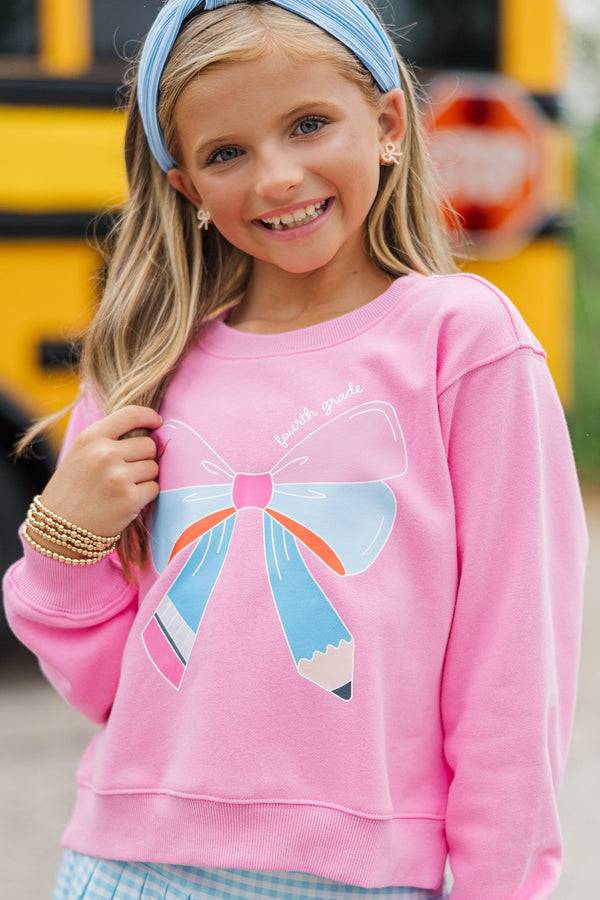Girls: Fourth Grade Bow Graphic Sweatshirt