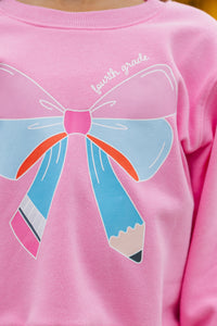 Girls: Fourth Grade Bow Graphic Sweatshirt